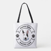Tote Bag Chien heureux, vie heureuse (Dos)