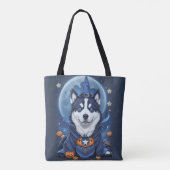 Tote Bag Chien Husky Enchanted : Délice d'Halloween magique (Dos)