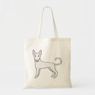 Tote Bag Chien ibizain à poil dur blanc, chien de dessin an