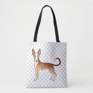 Tote Bag Chien Ibizan Hound à poil lisse rouge et blanc et