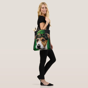 Tote Bag Chien Jack Russell en robe de la Saint-Patrick