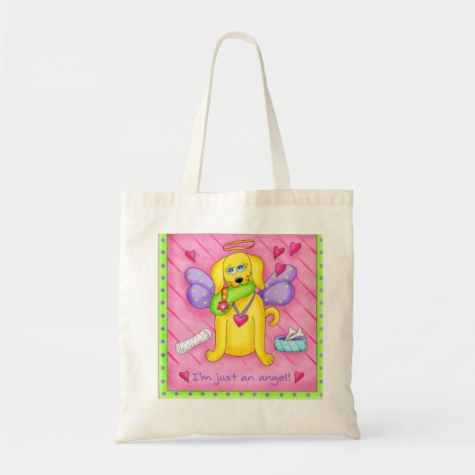 Tote Bag Chien jaune d'or avec chaussure (Devant)