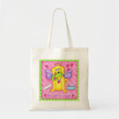 Tote Bag Chien jaune d'or avec chaussure (Devant)