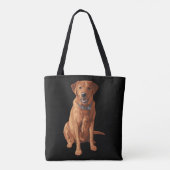 Tote Bag Chien jaune rouge de Fox labrador retriever (Dos)