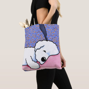 Tote Bag Chien KiniArt Tired Bichon