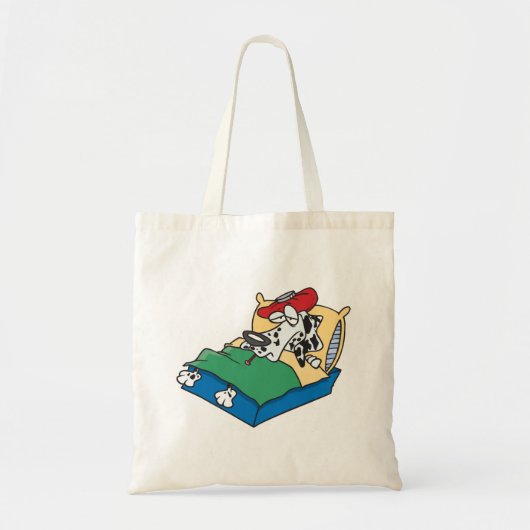 Tote Bag Chien Malade Dans Le Lit (Devant)