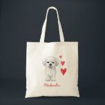 Tote Bag Chien maltais race<br><div class="desc">Grand sac fourre-tout pour la dame qui aime son maltais.</div>