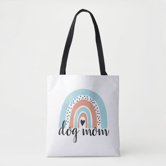 Tote Bag Chien maman Rainbow Blue Peach (Devant)