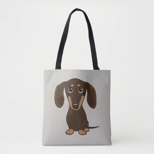 Tote Bag Chien mignon de saucisse de bande dessinée du (Devant)
