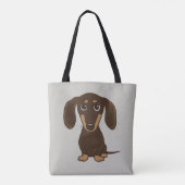 Tote Bag Chien mignon de saucisse de bande dessinée du (Dos)