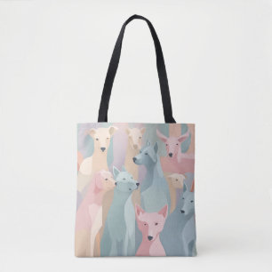 Tote Bag Chien Motif Pastel couleurs minimaliste illustrati