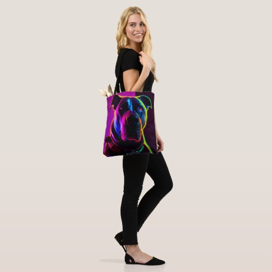 Tote Bag chien néon (Sur le modèle)