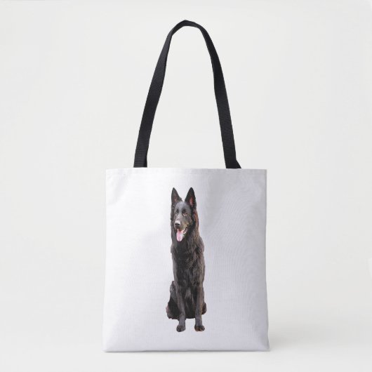 Tote Bag Chien noir berger allemand (Devant)