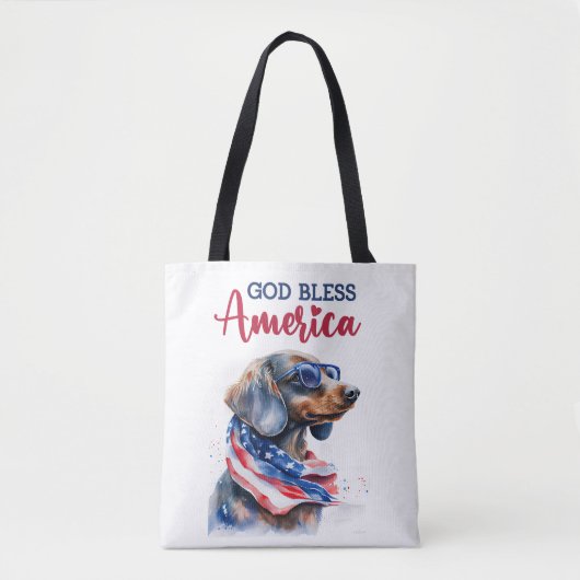 Tote Bag Chien patriote-Dachshund (Devant)