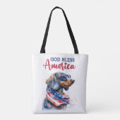 Tote Bag Chien patriote-Dachshund (Dos)