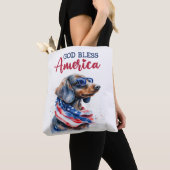 Tote Bag Chien patriote-Dachshund (De près)