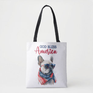Tote Bag Chien Patriotique - Bouledogue Français