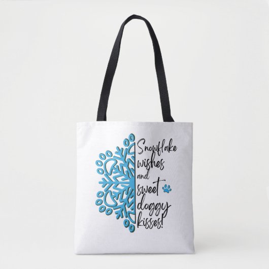 Tote Bag Chien Paw Snowflake Doggy Kisses (Devant)