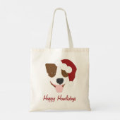 Tote Bag Chien père Noël - Personnalisable (Dos)