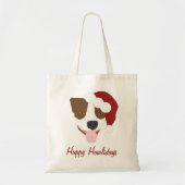 Tote Bag Chien père Noël - Personnalisable (Devant)