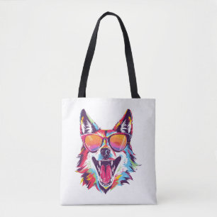 Tote Bag chien plage d'été chien chilling cadeau amoureux d