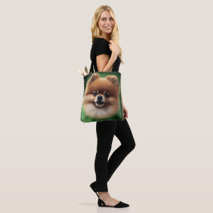Tote Bag Chien Pomeranian en tenue de la Saint-Patrick