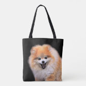 Tote Bag Chien Poméranien mignon riant (Dos)