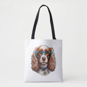 Tote Bag Chien Puppy Pooch Cute Drôle Lunettes Etudiant