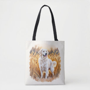 Tote Bag Chien Retriever doré blanc