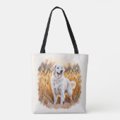 Tote Bag Chien Retriever doré blanc (Dos)