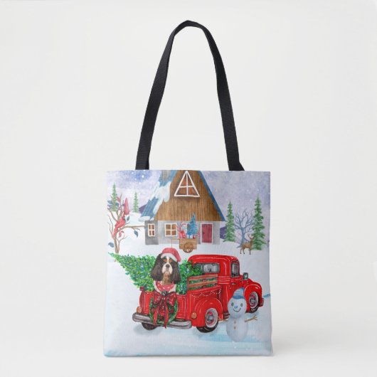 Tote Bag Chien Roi Cavalier En Livraison De Noël Camion Nei (Devant)