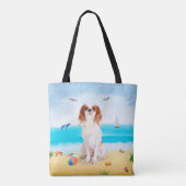 Tote Bag Chien roi cavalier sur la plage (Dos)