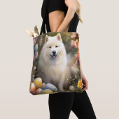 Tote Bag Chien Samoyé avec oeufs de Pâques vacances (De près)