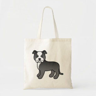 Tote Bag Chien Staffordshire Bull Terrier noir et blanc