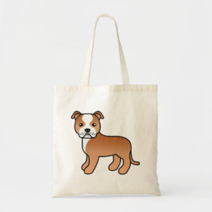 Tote Bag Chien Staffordshire Bull Terrier Rouge Et Blanc