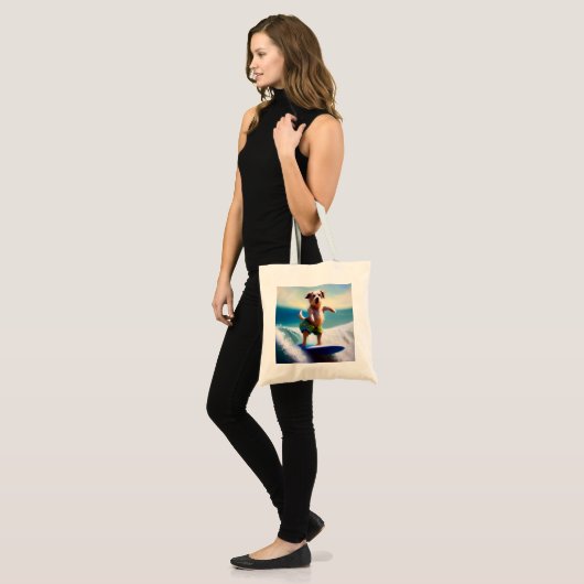 Tote Bag Chien surf (Devant (modèle))