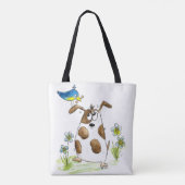 Tote Bag Chien tacheté avec un oiseau (Dos)