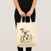 Tote Bag Chien tacheté avec un oiseau (Devant (produit))