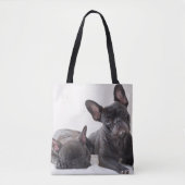 Tote Bag Chien-taupe français mignon (Devant)