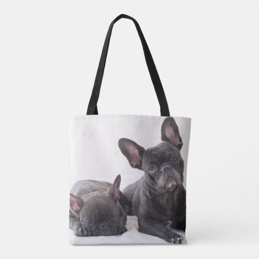 Tote Bag Chien-taupe français mignon (Dos)