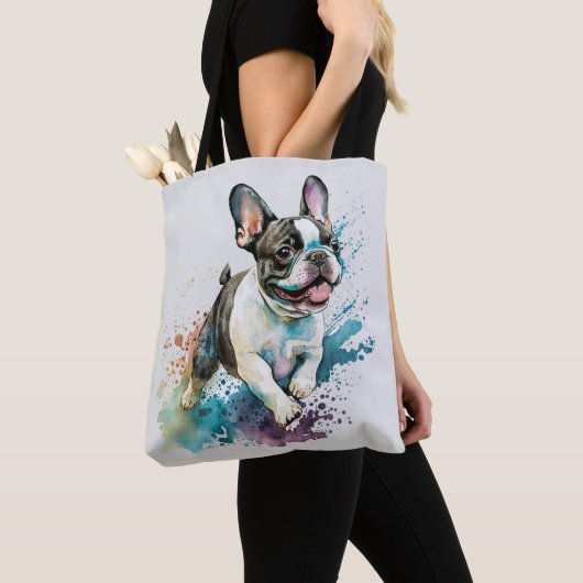 Tote Bag Chien-taupe français mignon (De près)