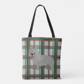 Tote Bag Chien-taureau français gris, Jeu de Noël (Dos)