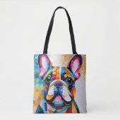 Tote Bag Chien-taureau français mignon "Frenchie" Fourre-to (Devant)