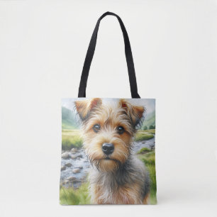 Tote Bag Chien Terrier Mignon en Aquarelle