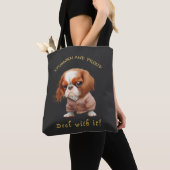 Tote Bag Chien Têtu Devoir Avec Elle Mignonne Adorable Drôl (De près)
