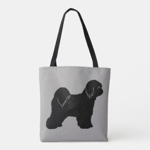 Tote Bag Chien Tibétain de race Terrier Silhouette