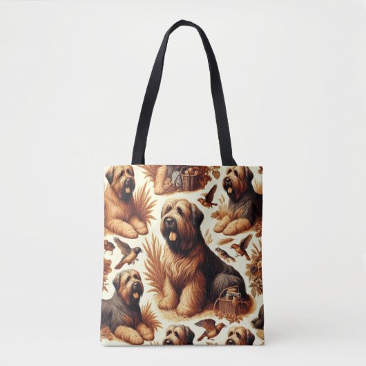 Tote Bag Chien vintage Briard sans soudure (Devant)