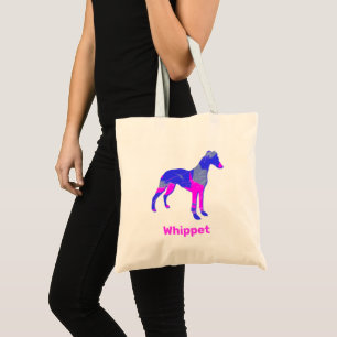 Tote Bag Chien Whippet Silhouette Crazy Hot Rose
