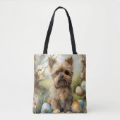 Tote Bag Chien Yorkipoo Avec Oeufs De Pâques Vacances (Devant)