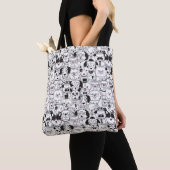 Tote Bag Chiens amusants mignons Motif animal noir et blanc (De près)